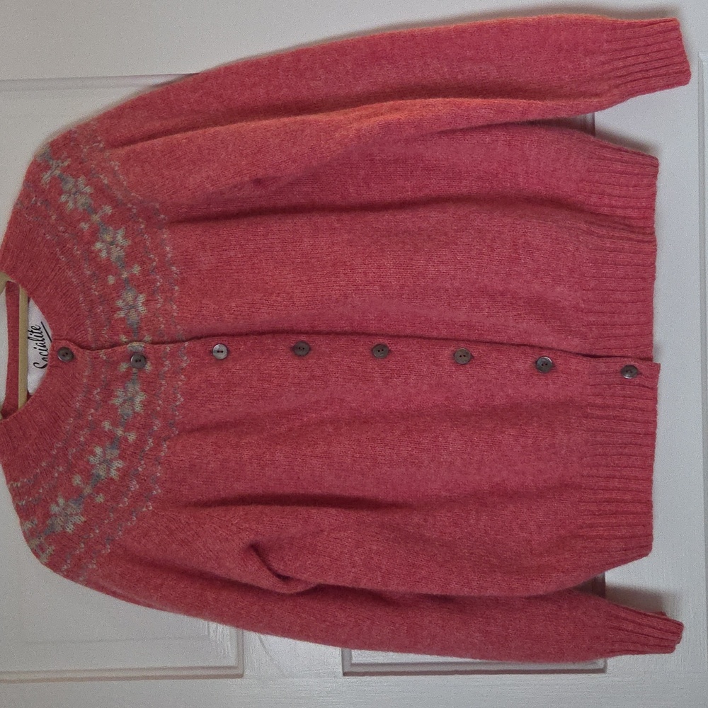 Socialite Fair Isle Women's Sweater 100% Wool Scottish L